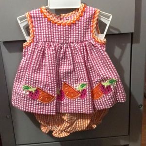 Cute Gingham baby dress with undershorts
